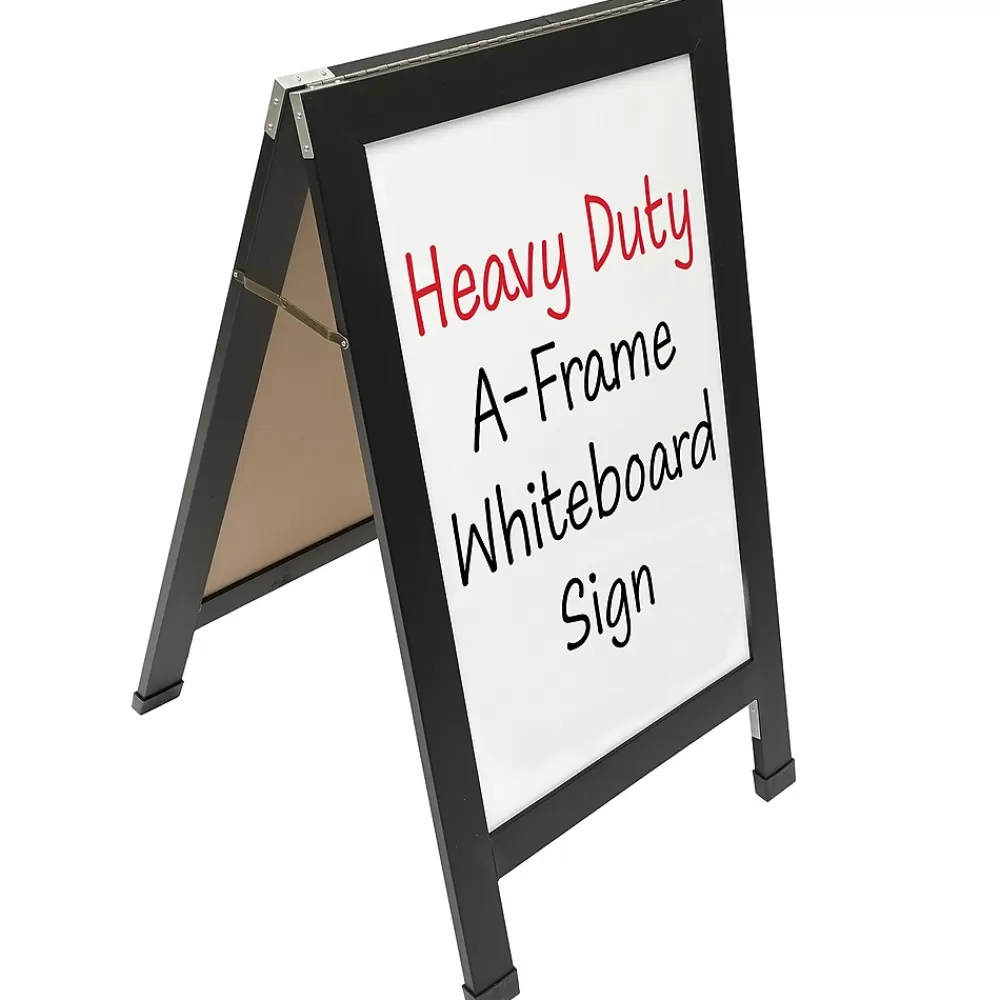 Global Printed Products Excello Global Products Indestructible A-Frame Whiteboard, 40" x 22", Black (EGP-HD-0538-BK) New