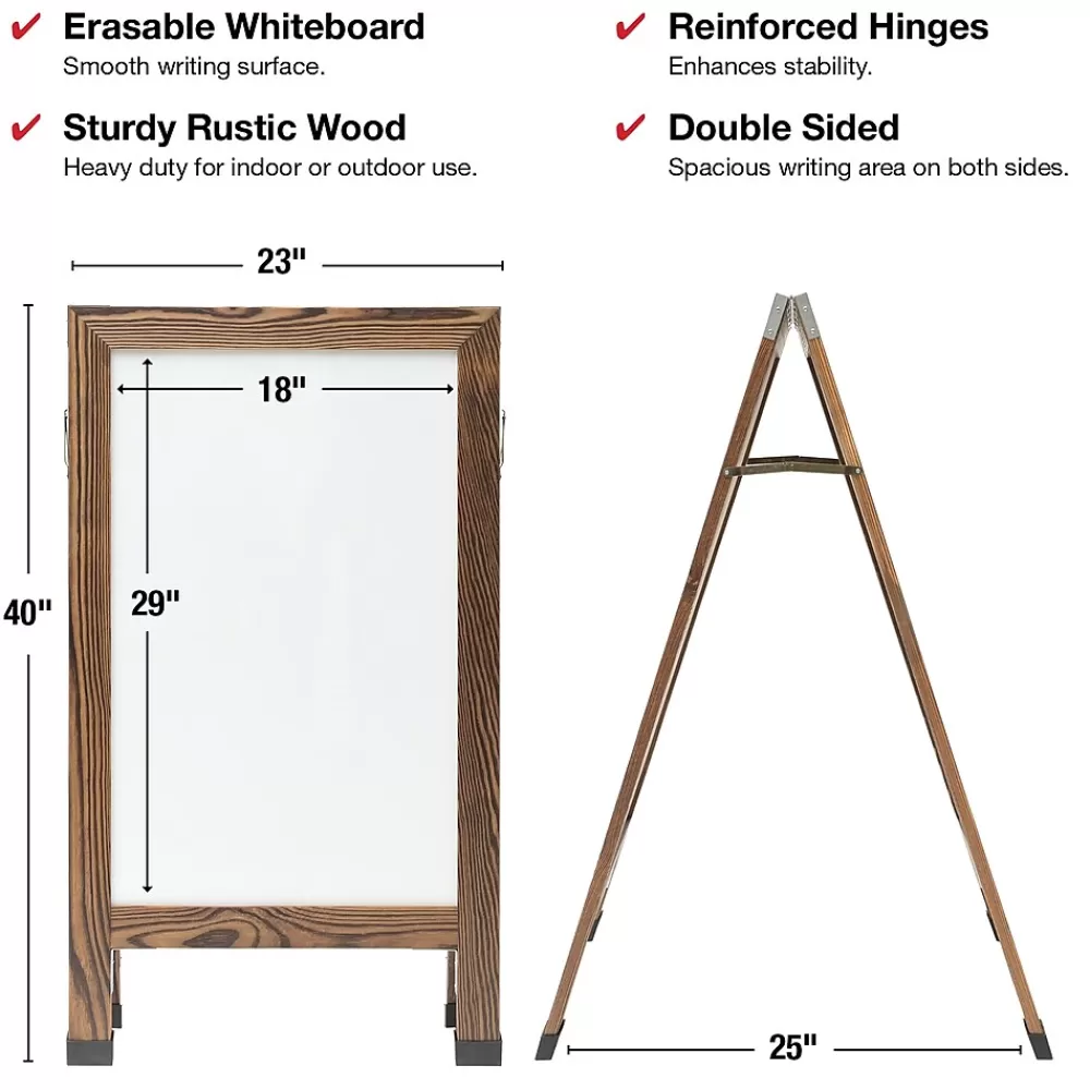 Global Printed Products Excello Global Products Indestructible A-Frame Whiteboard, 40" x 22", Brown (EGP-HD-0538-BN) Fashion
