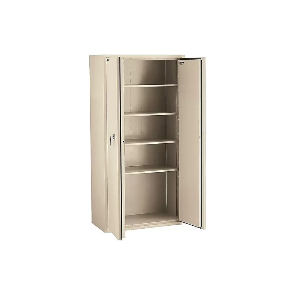 FireKing 72" Steel Storage Cabinet with 4 Shelves, Parchment (CF7236-DPAI) Cheap