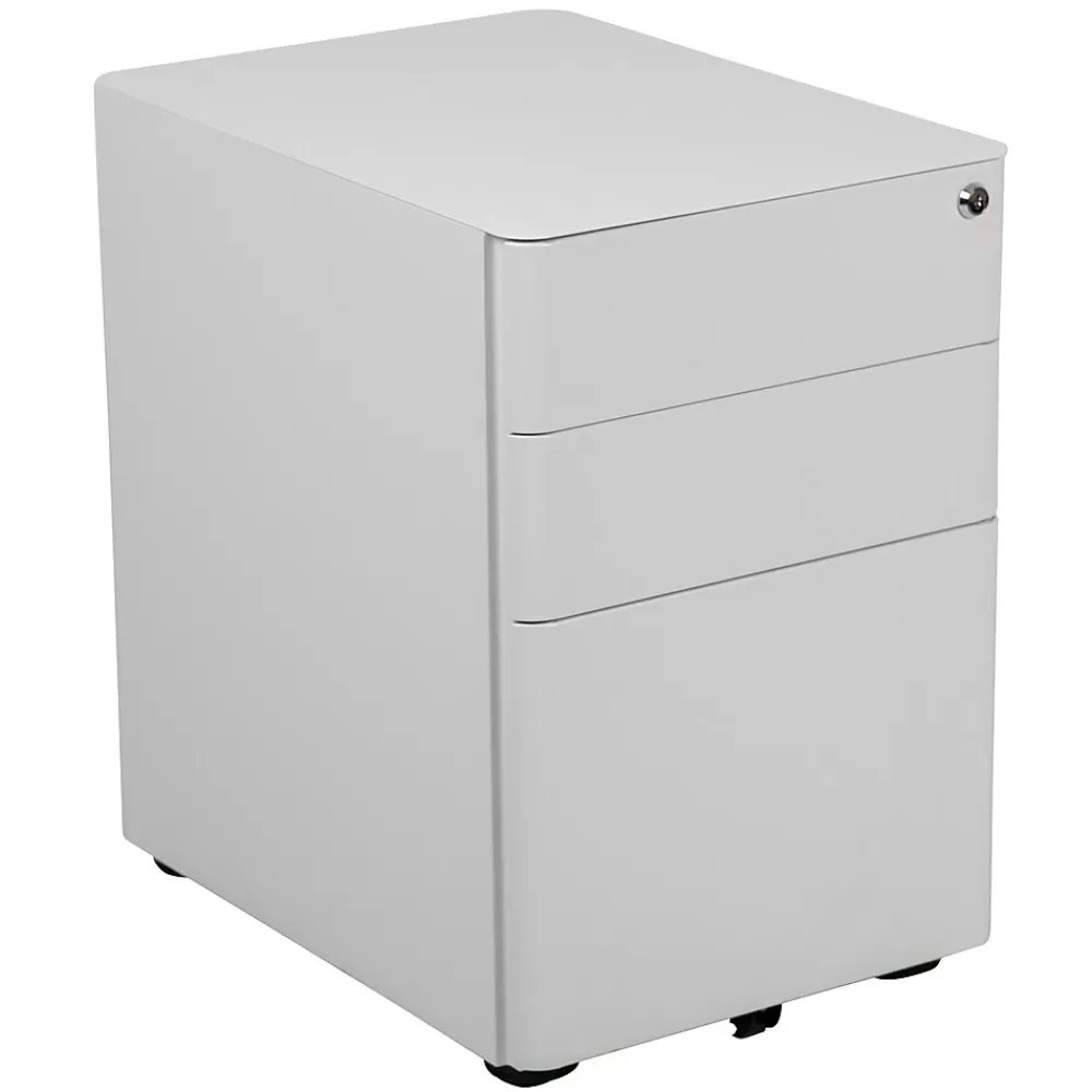 Flash Furniture 3-Drawer Cabinet, Legal & Letter Files, White, 21" (HZCHPL01W) Sale