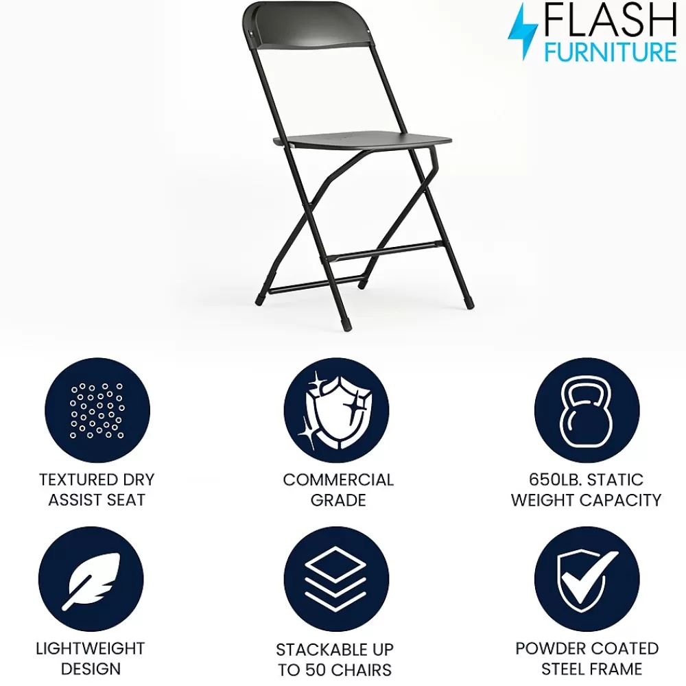 Flash Furniture HERCULES Plastic Office Chair, Black (LE-L-3-BK-GG) Store