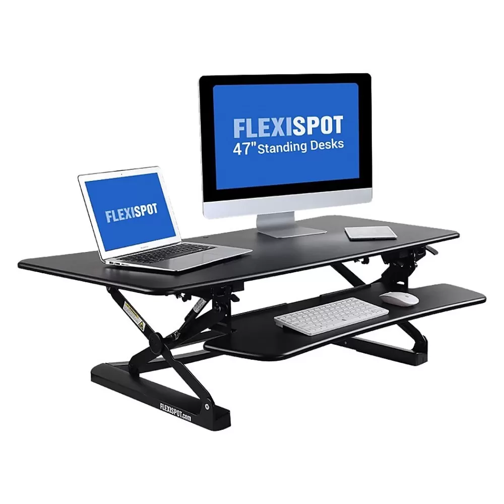 FlexiSpot 47"W Manual Sit-Stand Desk Converter, Black (M3B) Flash Sale