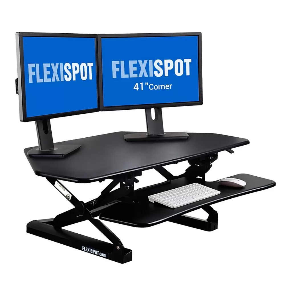 FlexiSpot 41"W Manual Sit-Stand Desk Converter, Black (M4B-E-US) Store