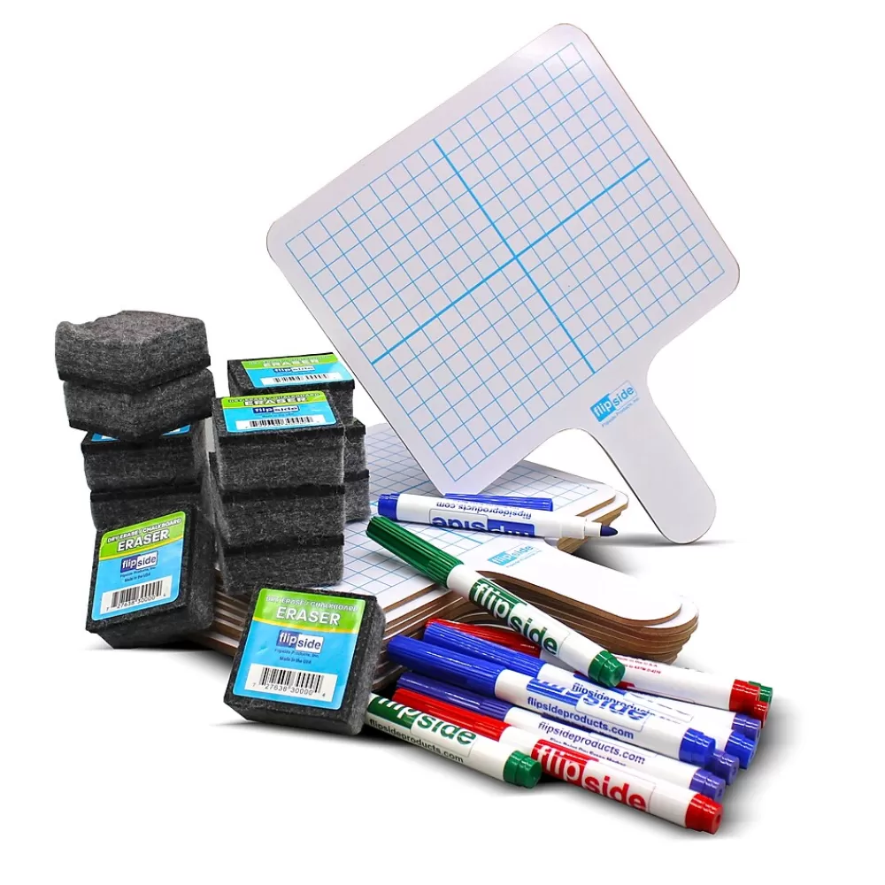 Flipside Dry-Erase Graphing Paddle, Pen, and Eraser Class Pack, 36/Set (19125) Store