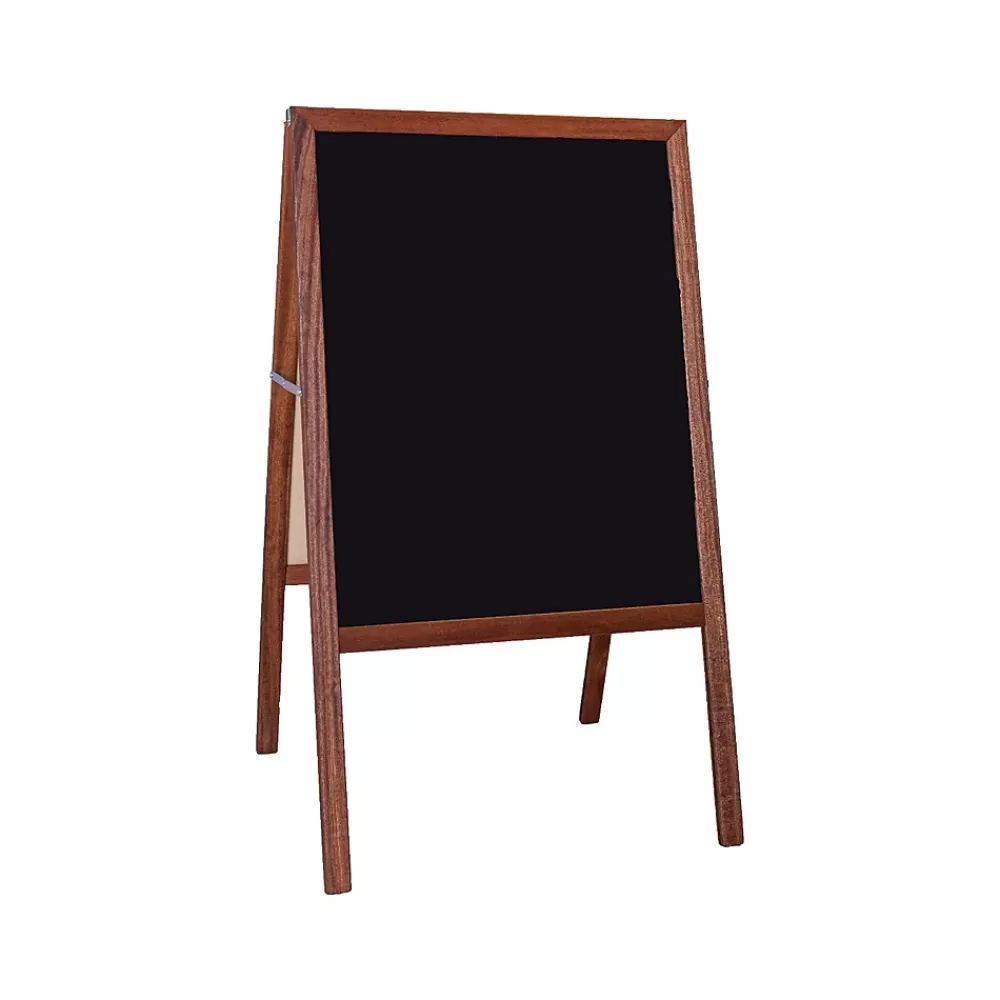 Flipside Dry-Erase Marquee Easel, 42", Black/Stained Wood (31310) Cheap