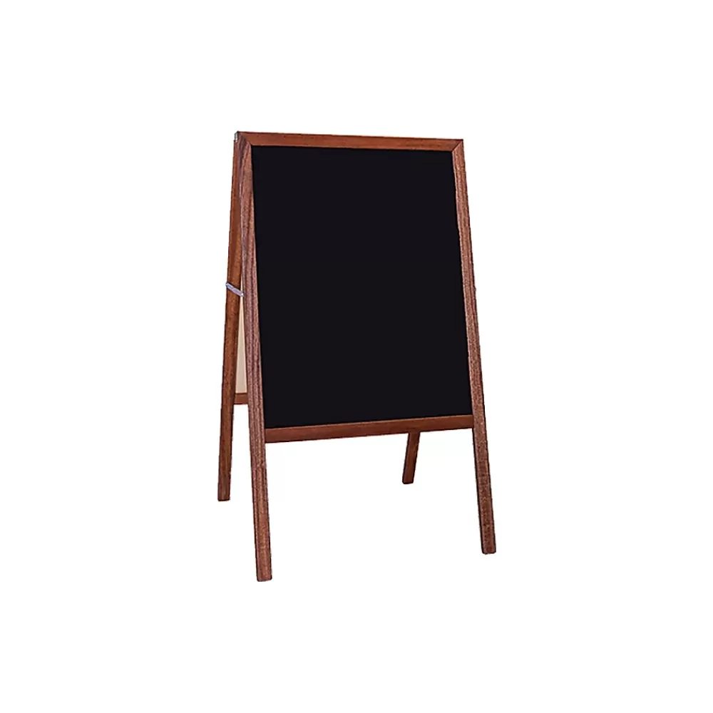 Flipside Dry-Erase Marquee Easel, 42", White/Black/Stained Wood (31710) Cheap