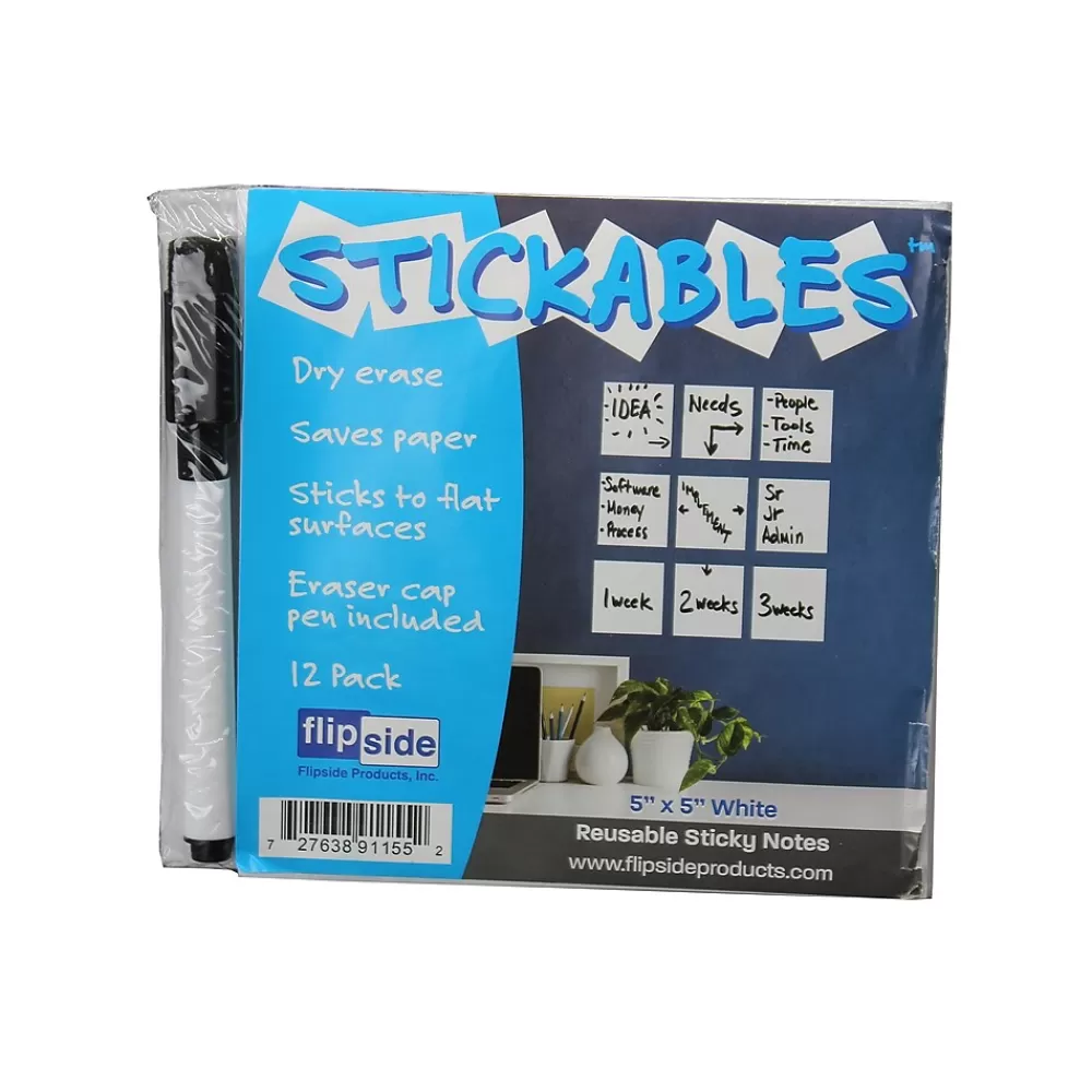 Flipside Dry-Erase Sticky Note, 5" x 5", Dozen (91155) Fashion