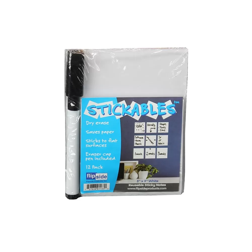 Flipside Dry-Erase Sticky Note, 3" x 3", Dozen (91133) Best Sale