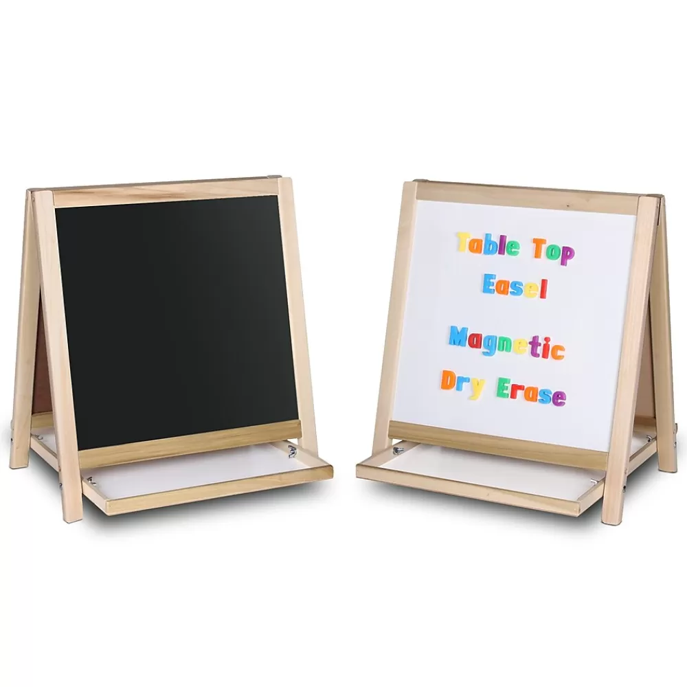 Flipside Dry-Erase Two-Sided Easel, Wood Frame, 19.5" x 18" (17406) Cheap