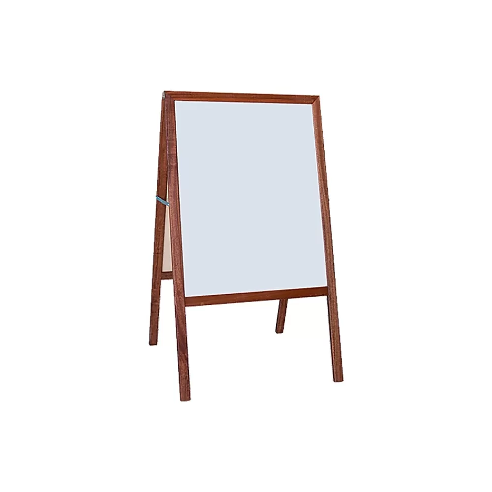 Flipside Dry-Erase/Chalkboard Marquee Easel, 42", White/Black/Stained Wood (31210) Sale