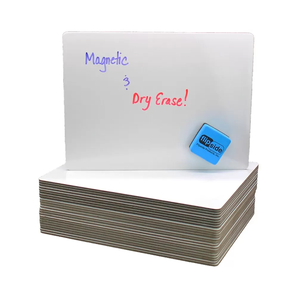 Flipside Magnetic Mobile Dry-Erase Whiteboard, 0.75' x 1', 24/Pack (12477) Clearance