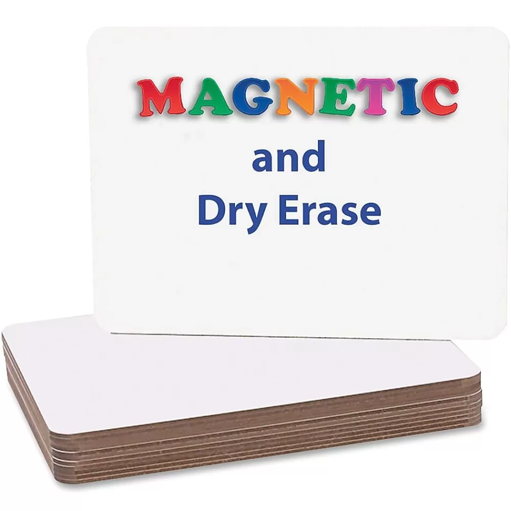 Flipside Magnetic Plain Dry Erase Board, 12" (1 ft) W x 9" (0.8 ft) H, White Surface, Rectangle, Mount, 12/Pack Discount