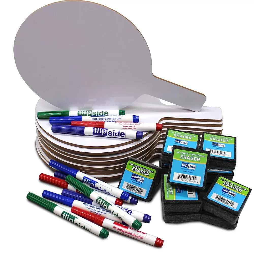 Flipside Oval Dry-Erase Answer Paddles, Pens, and Erasers Class Pack, 36/Set (19232) Sale