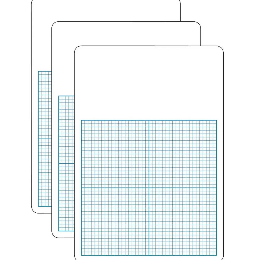 Flipside Products 0.25" Graph Dry Erase Board, 11" x 16", Pack of 3 (FLP11161-3) Fashion