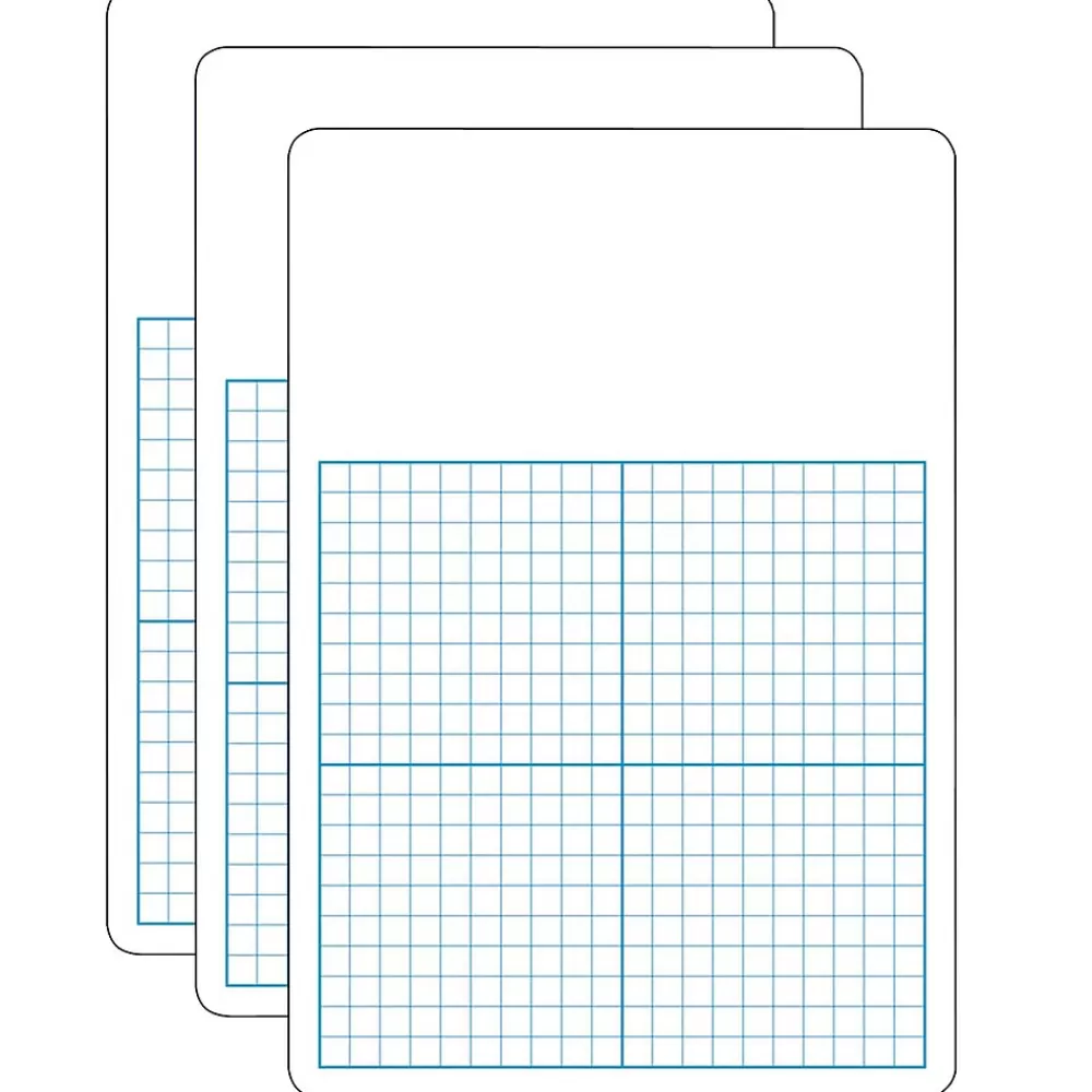 Flipside Products 1/2" Graph w/Work Space Melamine Dry-Erase Whiteboard, 11" x 16", Pack of 3 (FLP11162-3) Flash Sale