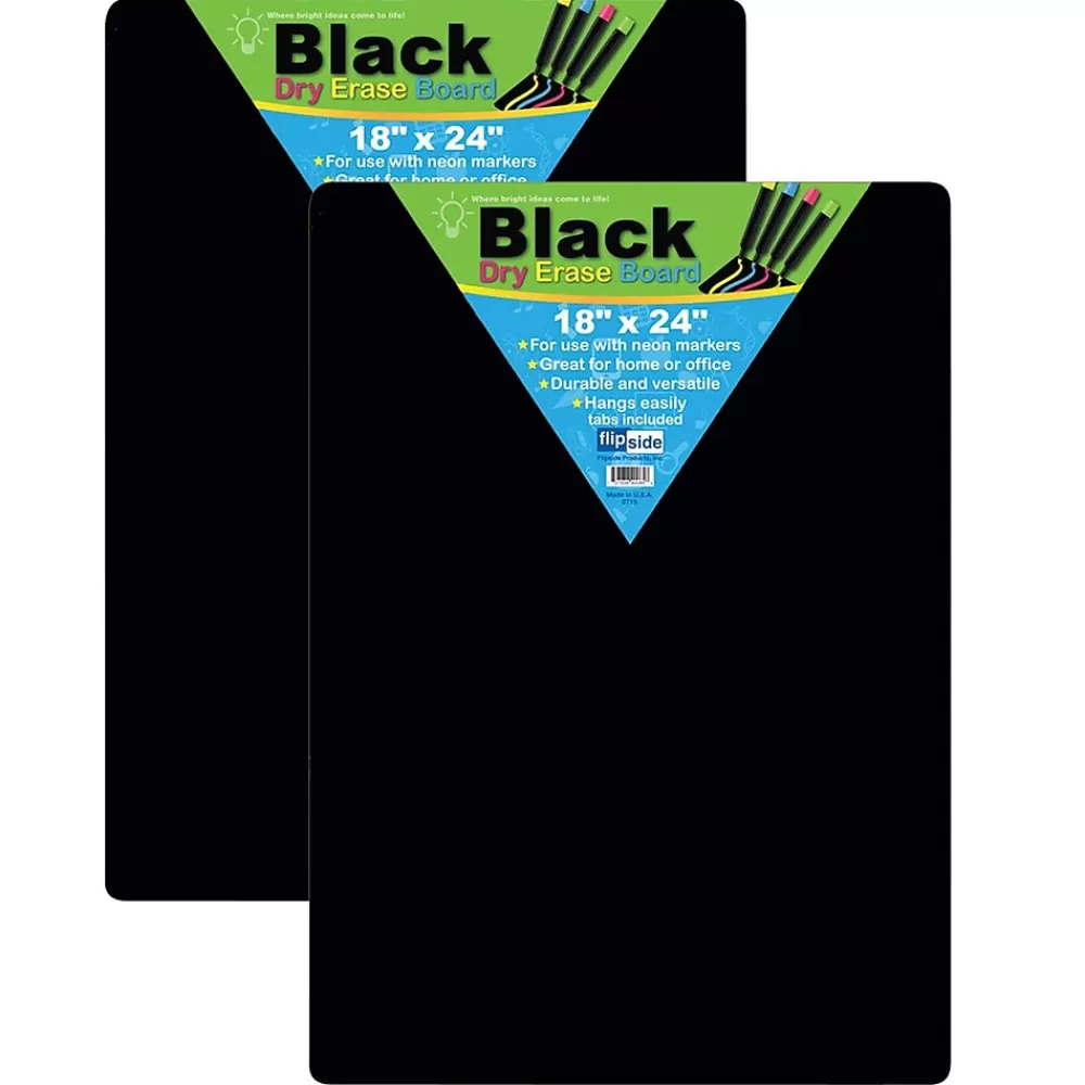 Flipside Products Black Melamine Dry-Erase Whiteboard, 18" x 24", Pack of 2 (FLP40085-2) Shop