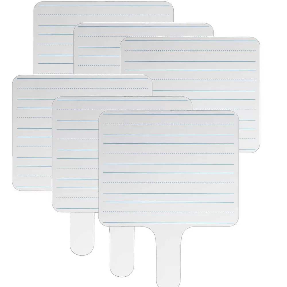 Flipside Products Two-sided Rectangular, Lined/Blank Dry Erase Writing Paddle, 7.75" x 10", Pack of 6 (FLP18002-6) Cheap