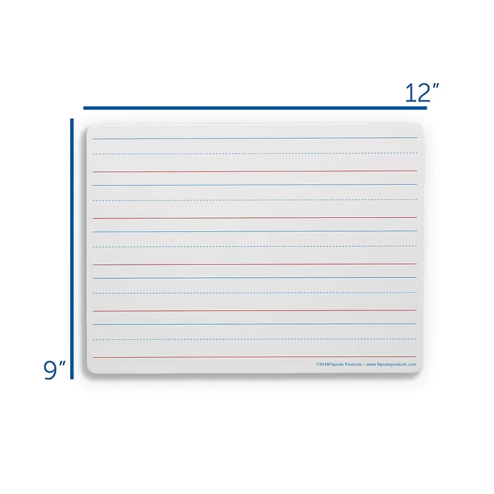 Flipside Ruled Double-Sided Dry-Erase Whiteboard, 9" x 12", 24/Pack (FLP12034) Store