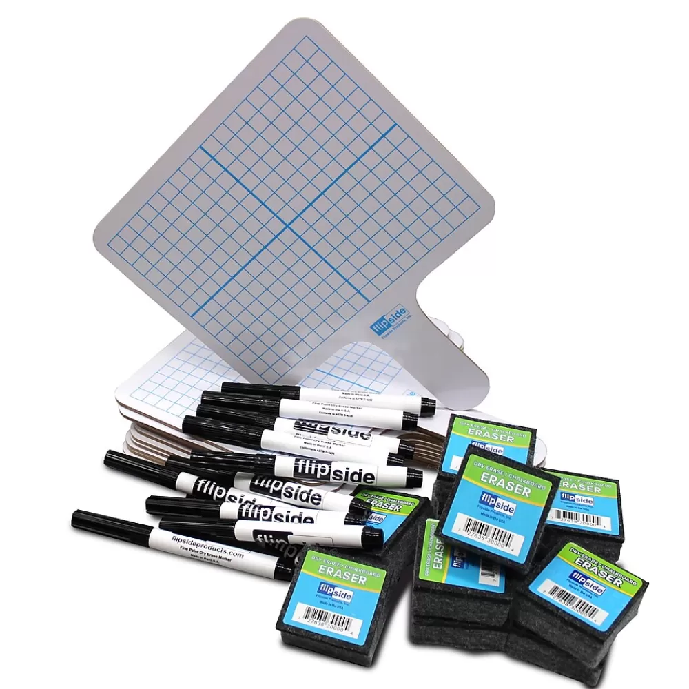 Flipside Two Sided Rectangular Dry Erase Whiteboard Set, 7.75" x 10", 12/Set (FLP18125) Best Sale