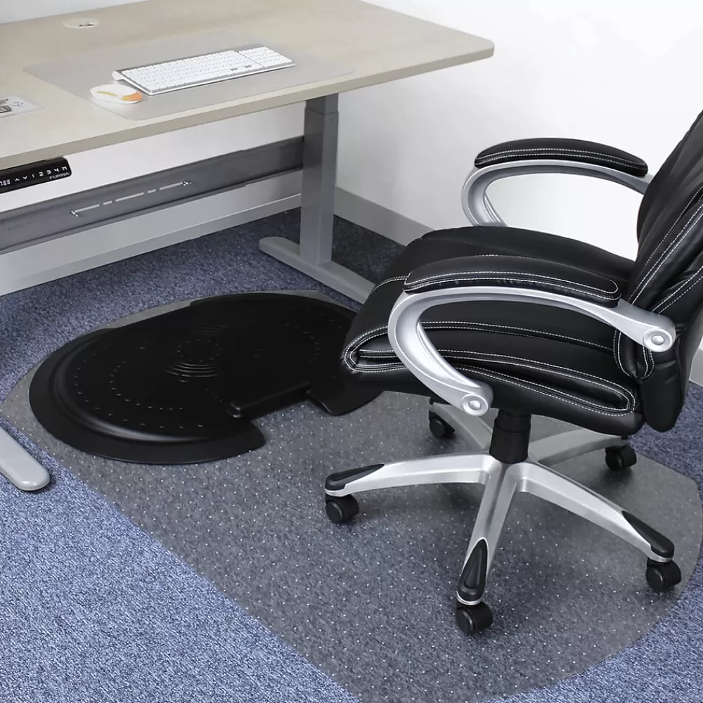 Floortex AFS-TEX 'Sit to Stand' 38" x 62" Rectangular Chair Mat for Carpets with Anti-Fatigue Mat, Polycarbonate (FCA11S) Shop