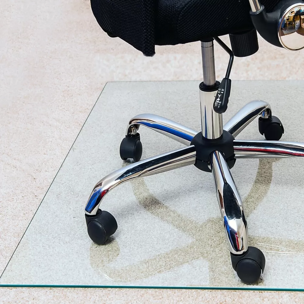 Floortex Glaciermat Carpet & Hard Floor Chair Mat, 36" x 42", Crystal Clear Glass (FC123642EG) Best Sale