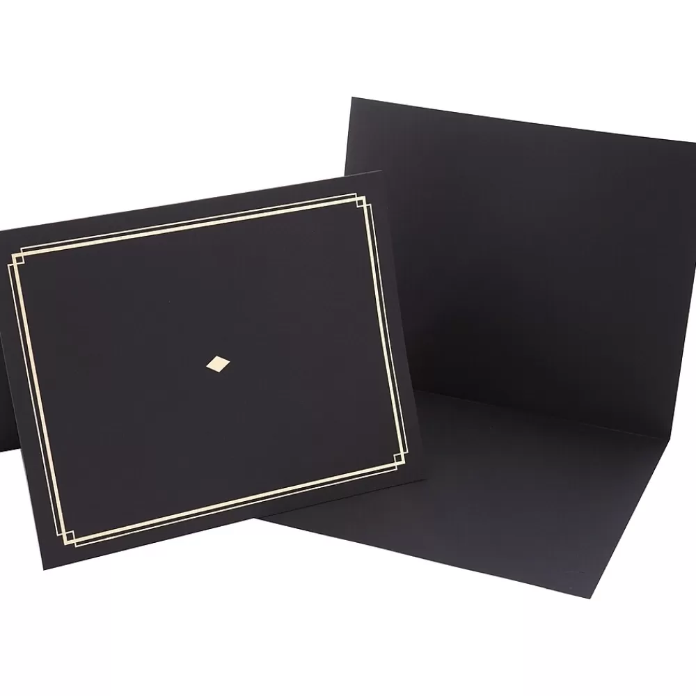 Gartner Studios Certificate Holders, 8.5" x 11", Black/Gold, 6/Pack (35003) Outlet