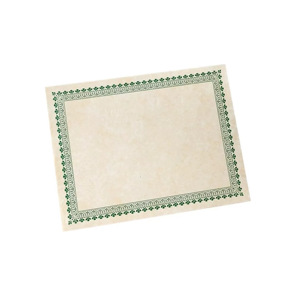 Gartner Studios Certificates, 8.5" x 11", Green Border/Ivory, 100/ Pack (35593) Cheap