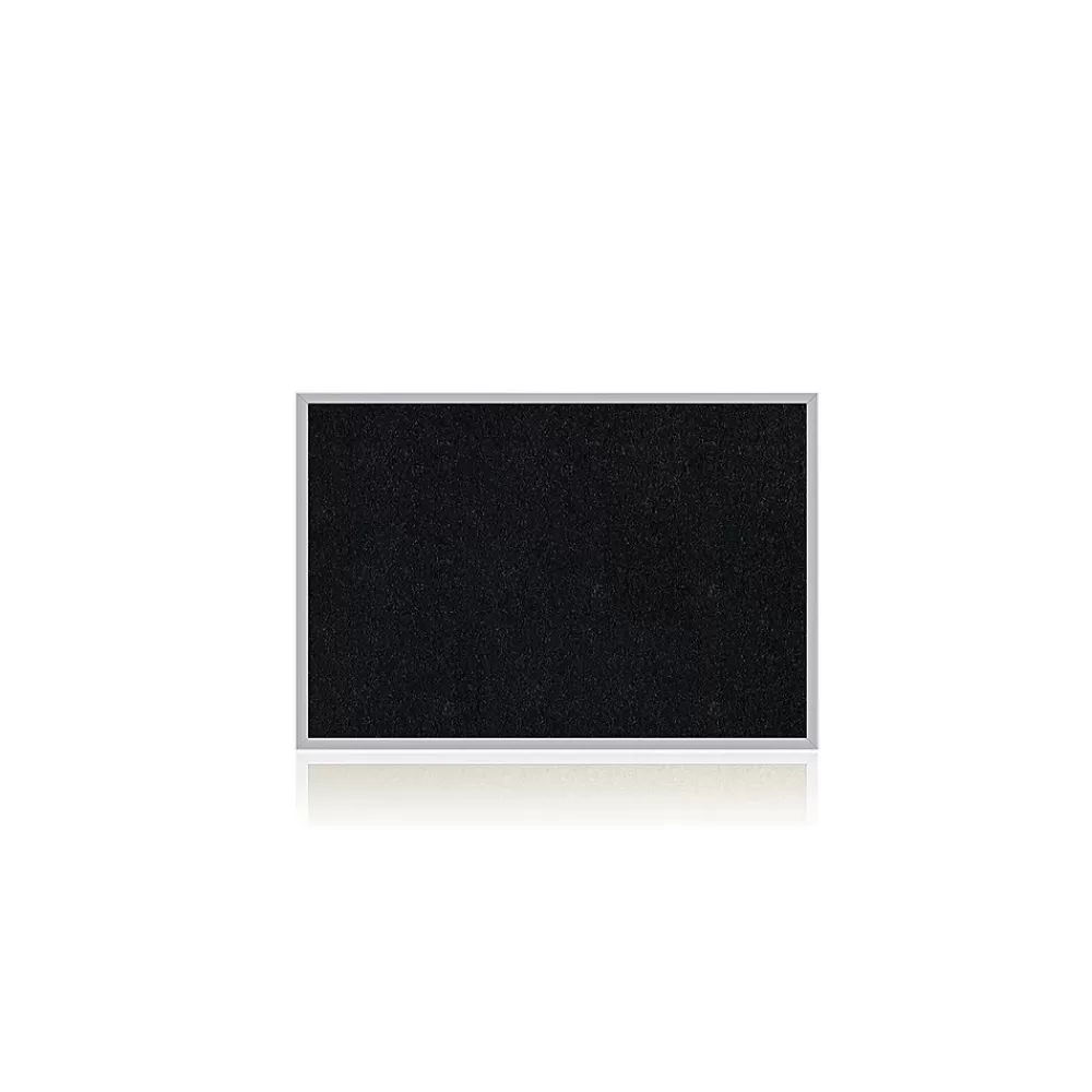 Ghent 4' H x 6' W Recycled Bulletin Board with Aluminum Frame, Black (ATR46-BK) Cheap