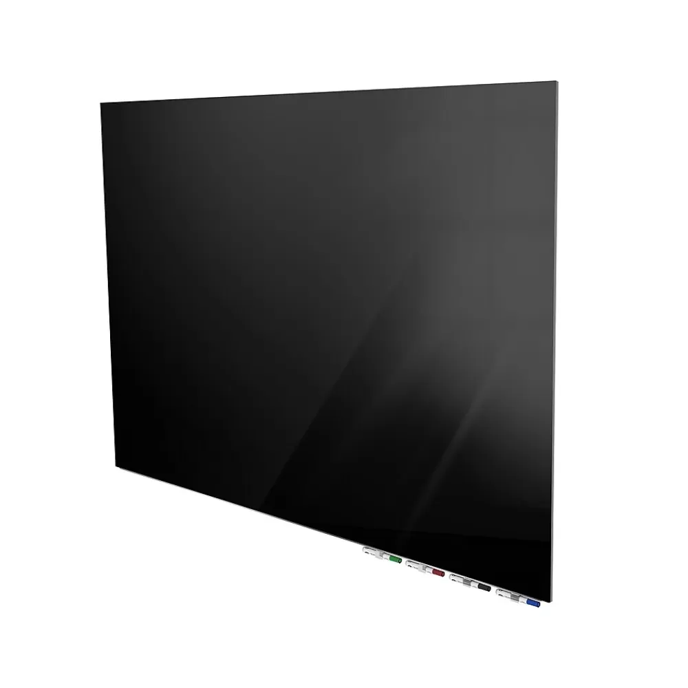 Ghent Aria 4'H x 6'W Low Profile Glass Whiteboard, Black (ARIASN46BK) Cheap