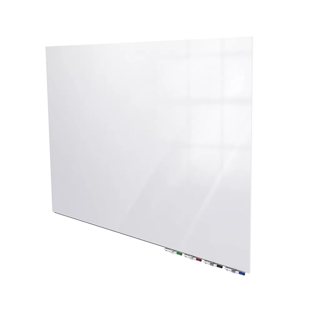Ghent Aria 4'H x 6'W Low Profile Magnetic Glass Whiteboard, White (ARIASM46WH) Outlet