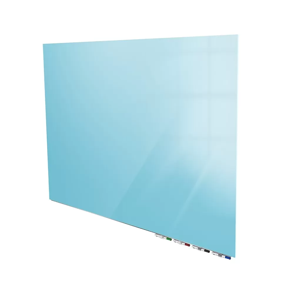 Ghent Aria Low Profile Magnetic Glass Whiteboard, 4'H x 8'W, Blue (ARIASM48BE) Best