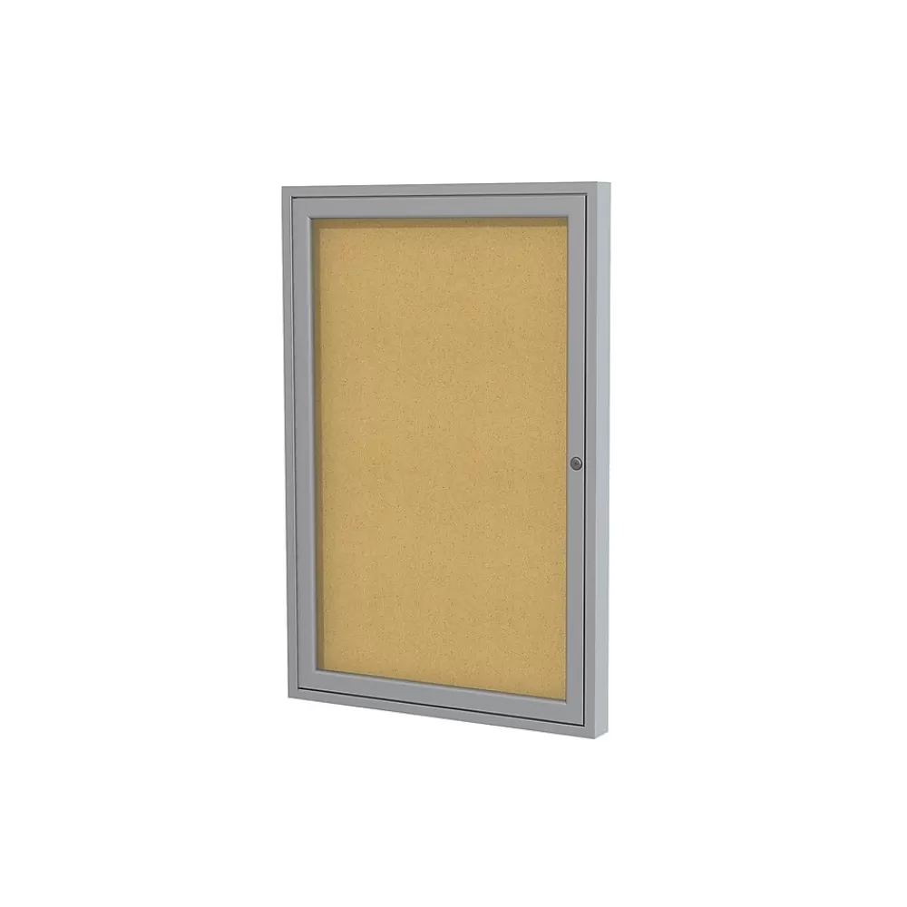 Ghent Cork Enclosed Bulletin Board, Aluminum Frame, 3'H x 2'W (PA13624K) Sale