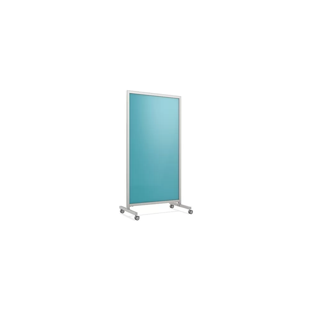 Ghent EZ Glass Mobile Dry-Erase Whiteboard, Aluminum Frame, 75"H x 38"W (EZ1NA7538BE) Hot