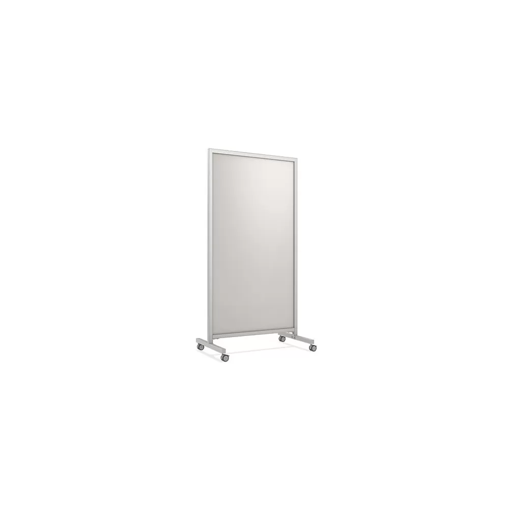 Ghent EZ Glass Mobile Dry-Erase Whiteboard, Aluminum Frame, 75"H x 38"W (EZ1NA7538BG) Hot