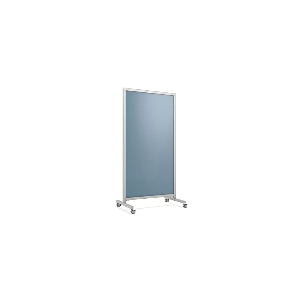 Ghent EZ Glass Mobile Dry-Erase Whiteboard, Aluminum Frame, 75"H x 38"W (EZ1NA7538DM) Sale