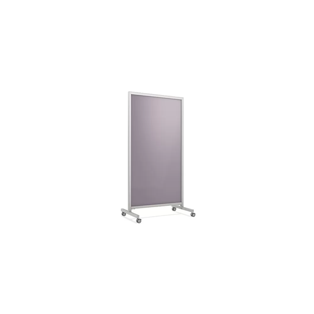 Ghent EZ Glass Mobile Dry-Erase Whiteboard, Aluminum Frame, 75"H x 38"W (EZ1NA7538GP) Discount