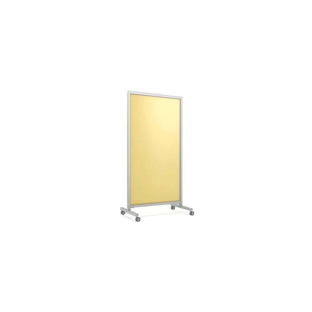 Ghent EZ Glass Mobile Dry-Erase Whiteboard, Aluminum Frame, 75"H x 38"W (EZ1NA7538YW) Online