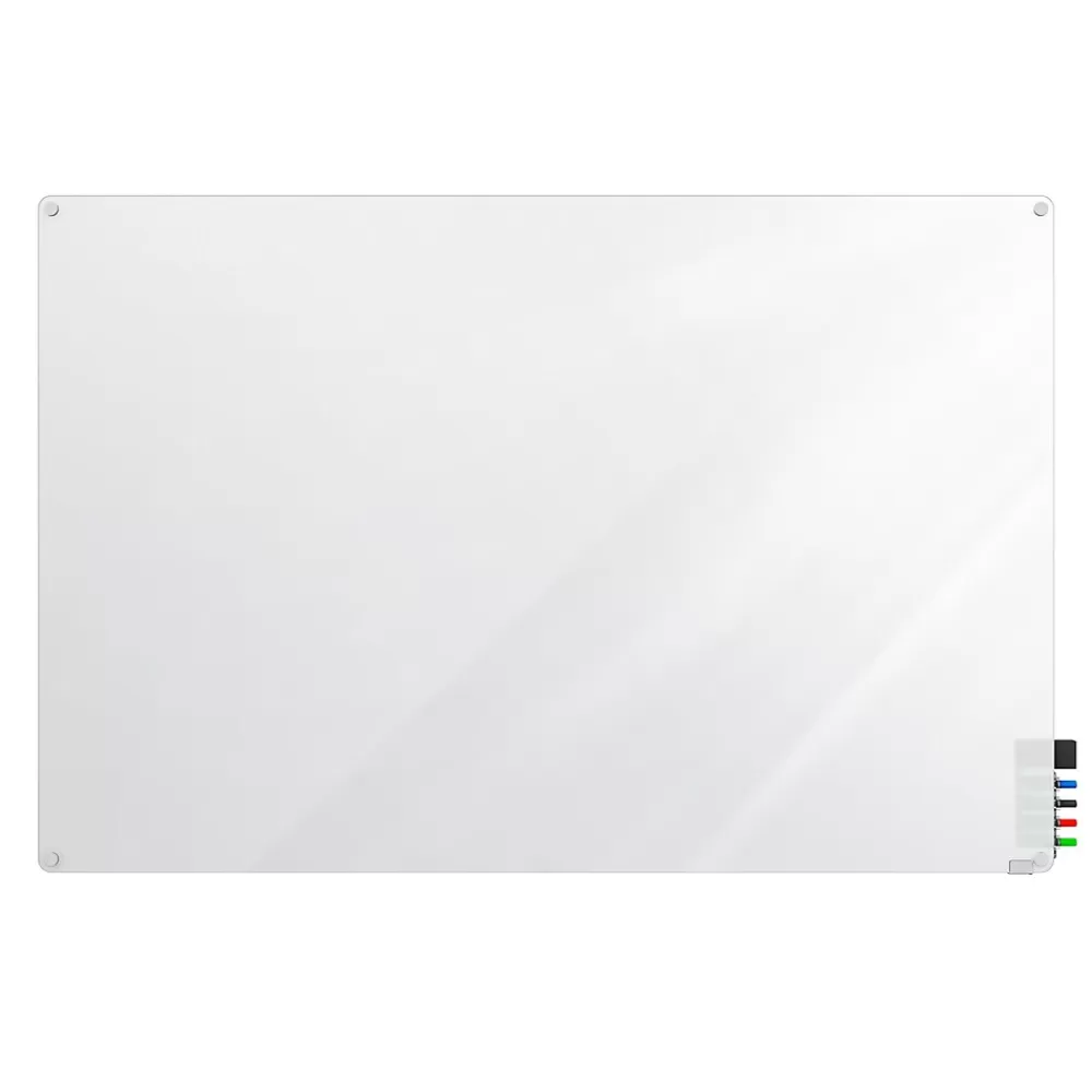 Ghent Harmony Frosted Glass Whiteboard with Radius Corners, 4'H x 8'W (HMYRN48FR) Cheap