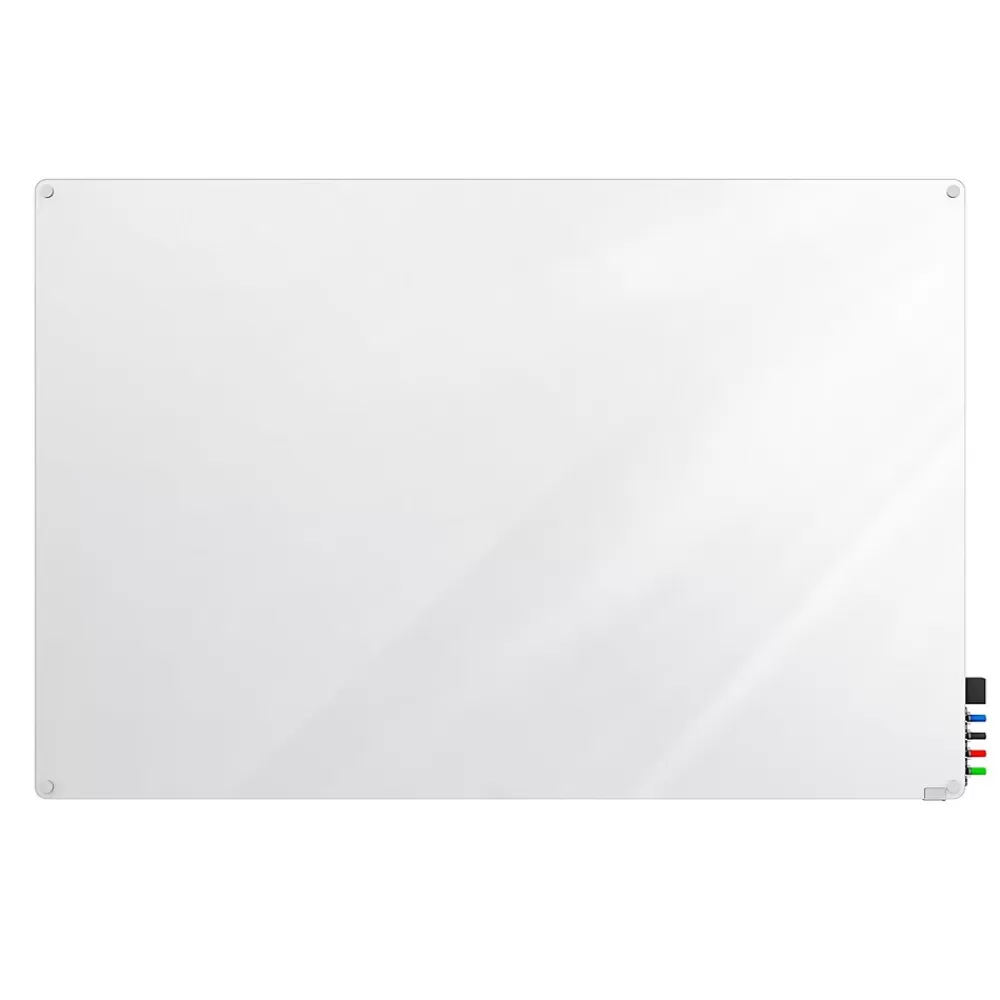 Ghent Harmony Glass Whiteboard with Radius Corners, 4'H x 5'W (HMYRN45WH) Outlet