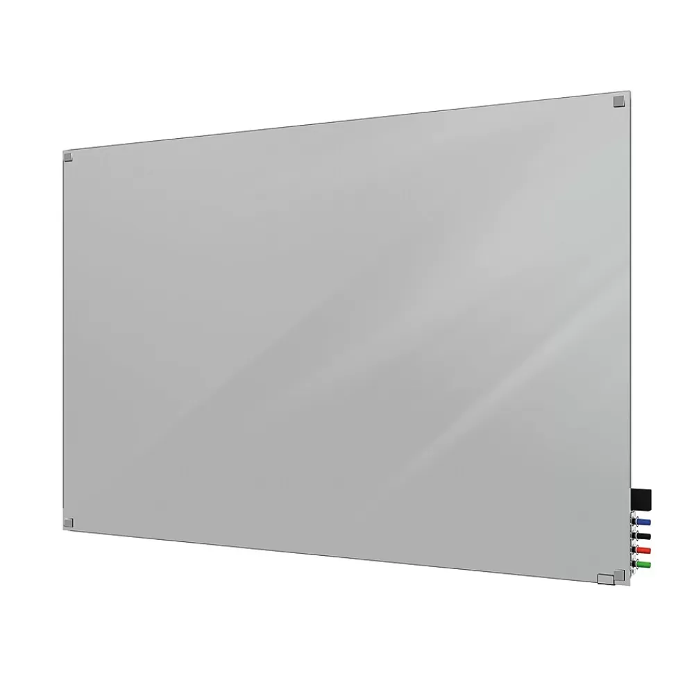 Ghent Harmony 4'H x 6'W Glass Whiteboard with Square Corners, Gray (HMYSN46GY) Discount