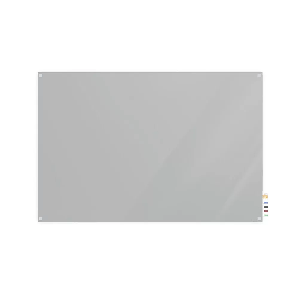 Ghent Harmony 4'H x 6'W Glass Whiteboard with Square Corners, Gray (HMYSN46GY) Discount