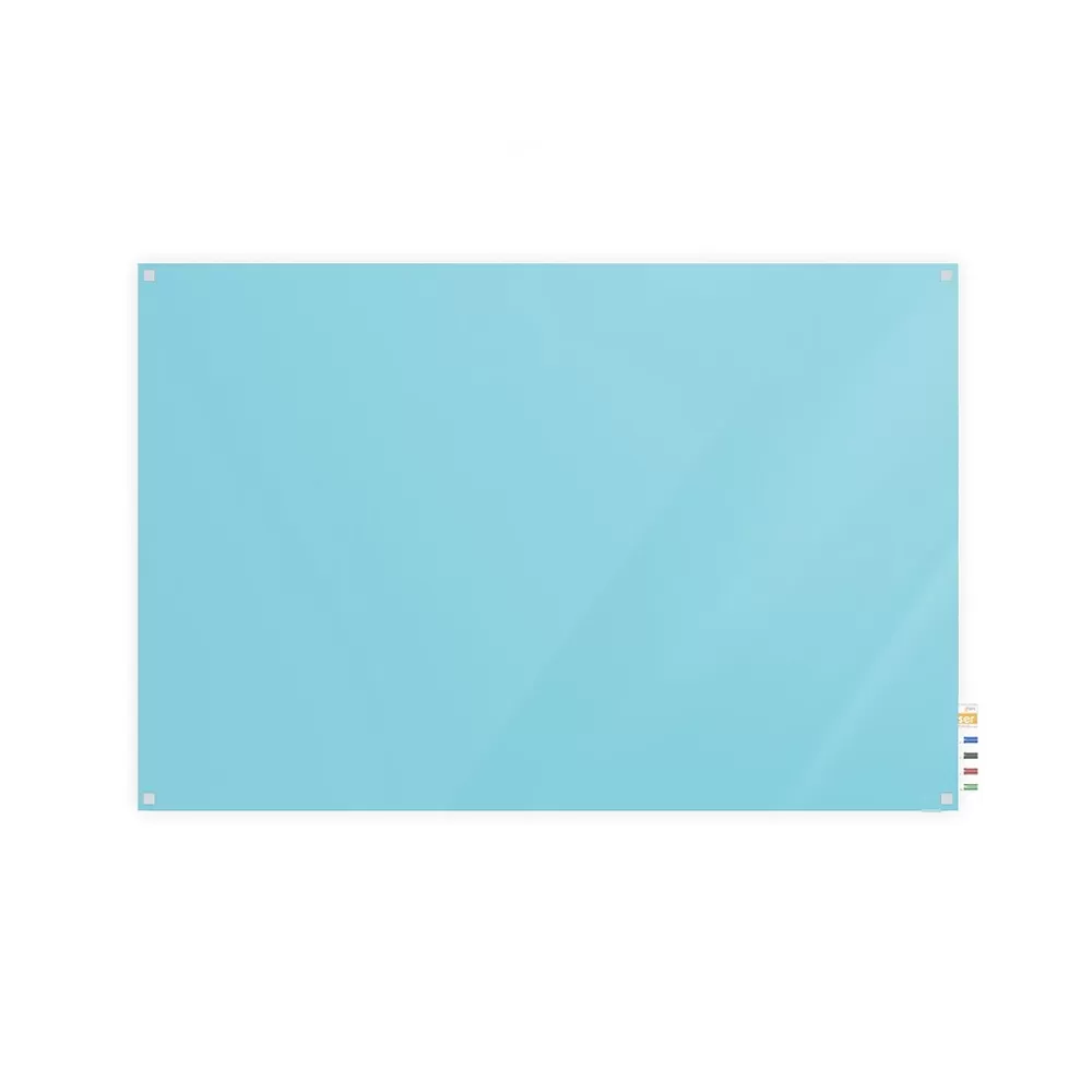 Ghent Harmony 4'H x 8'W Magnetic Glass Whiteboard with Square Corners, Blue (HMYSM48BE) Store