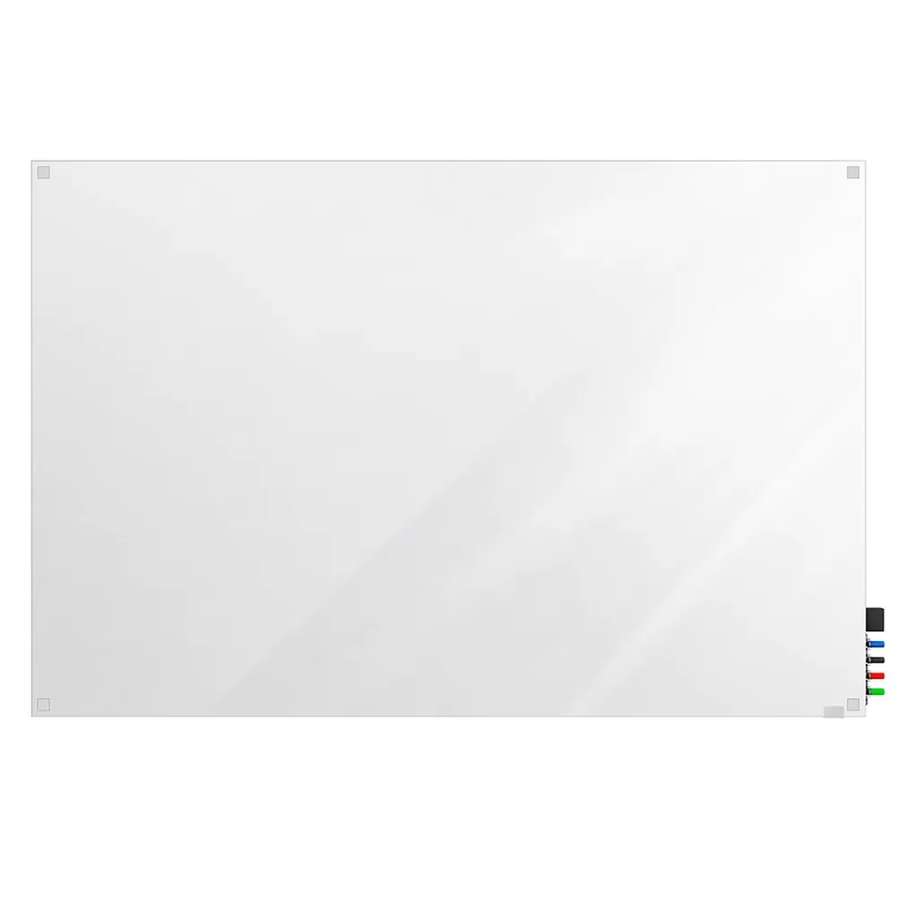 Ghent Harmony 4'H x 8'W Magnetic Glass Whiteboard with Square Corners, White (HMYSM48WH) Flash Sale