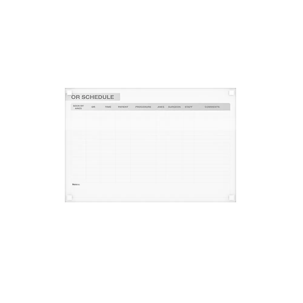 Ghent Harmony OR Schedule Magnetic Glass Dry-Erase Whiteboard, 3'H x 4'W (GRPHMYSM13S-34) Discount