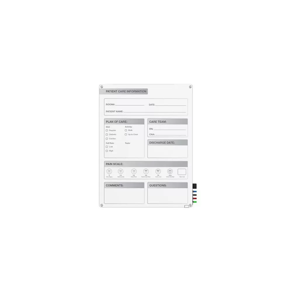 Ghent Harmony Patient Room Glass Dry-Erase Whiteboard, 3'H x 2'W (GRPHMYRN11P-23) Sale