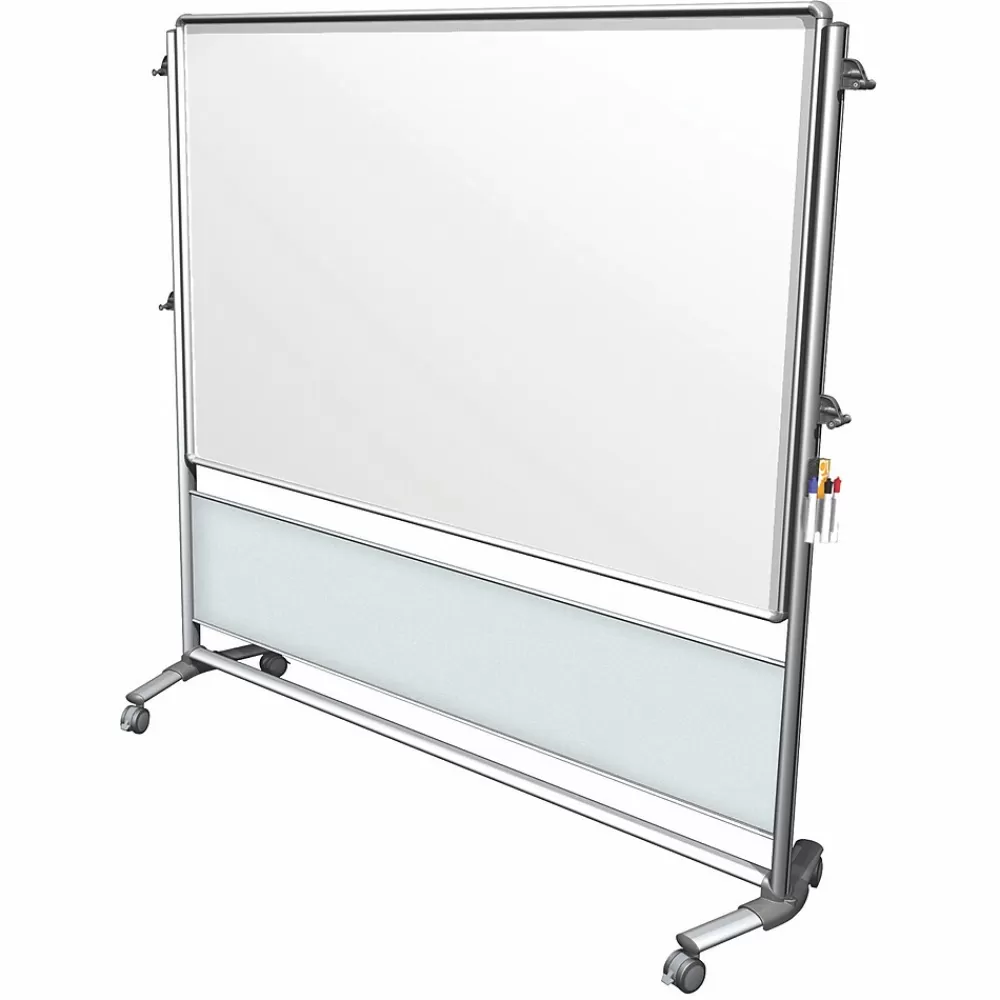 Ghent Nexus IdeaWall 76"H x 76"W Mobile 2-Sided Porcelain Magnetic Whiteboard (NEX206MW-FR) Best