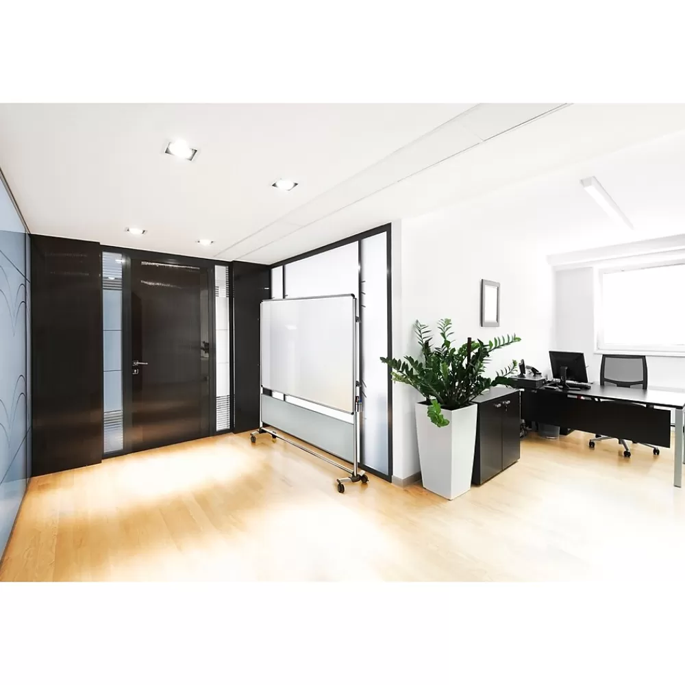Ghent Nexus IdeaWall 76"H x 76"W Mobile 2-Sided Porcelain Magnetic Whiteboard (NEX206MW-FR) Best