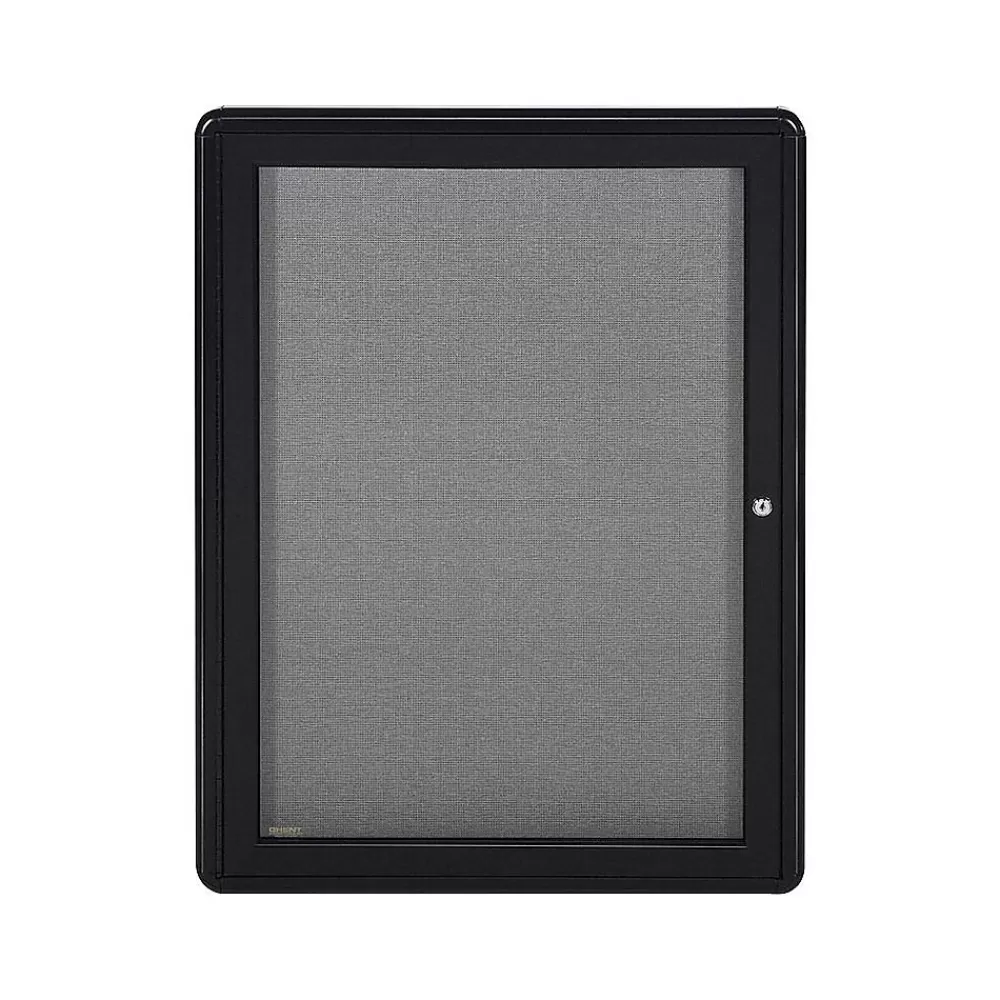 Ghent Ovation Fabric Enclosed Bulletin Board, Black Frame, 2'H x 3'W (OVK1-F91) Sale