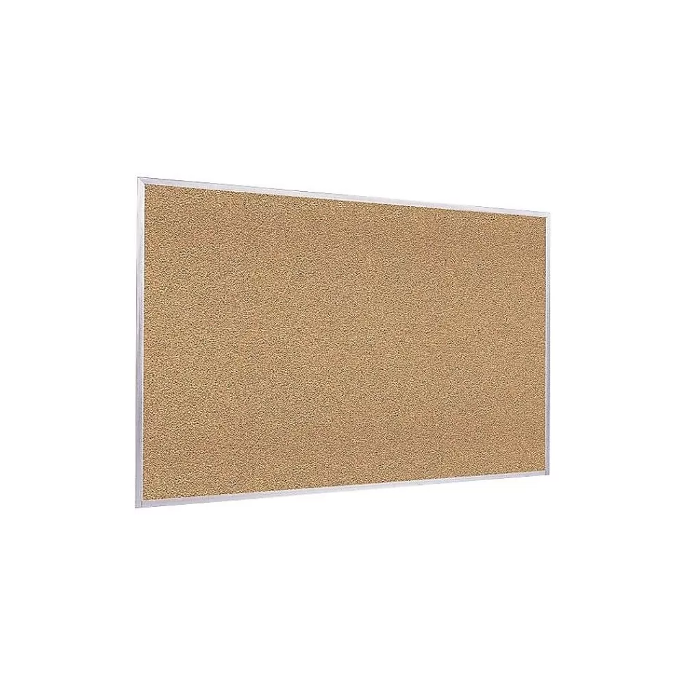 Ghent Traditional Cork Bulletin Board, Aluminum Frame, 4' x 3' (1334-1) New