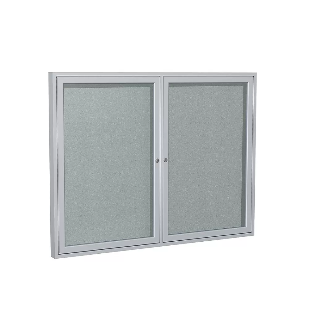Ghent Vinyl Enclosed Bulletin Board, Satin Frame, 3'H x 4'W (PA23648VX-193) Discount